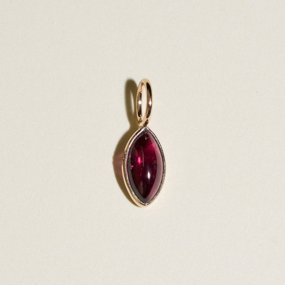 NWT • thanksdad marquise garnet cabochon • 14k